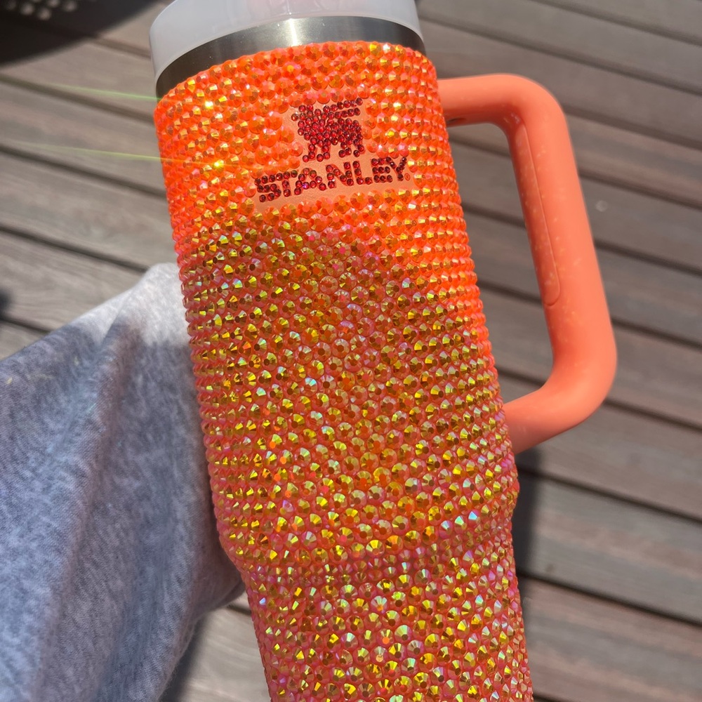 30oz ORANGE Bedazzled Bling Stanley Tumbler - Picture 4 of 4